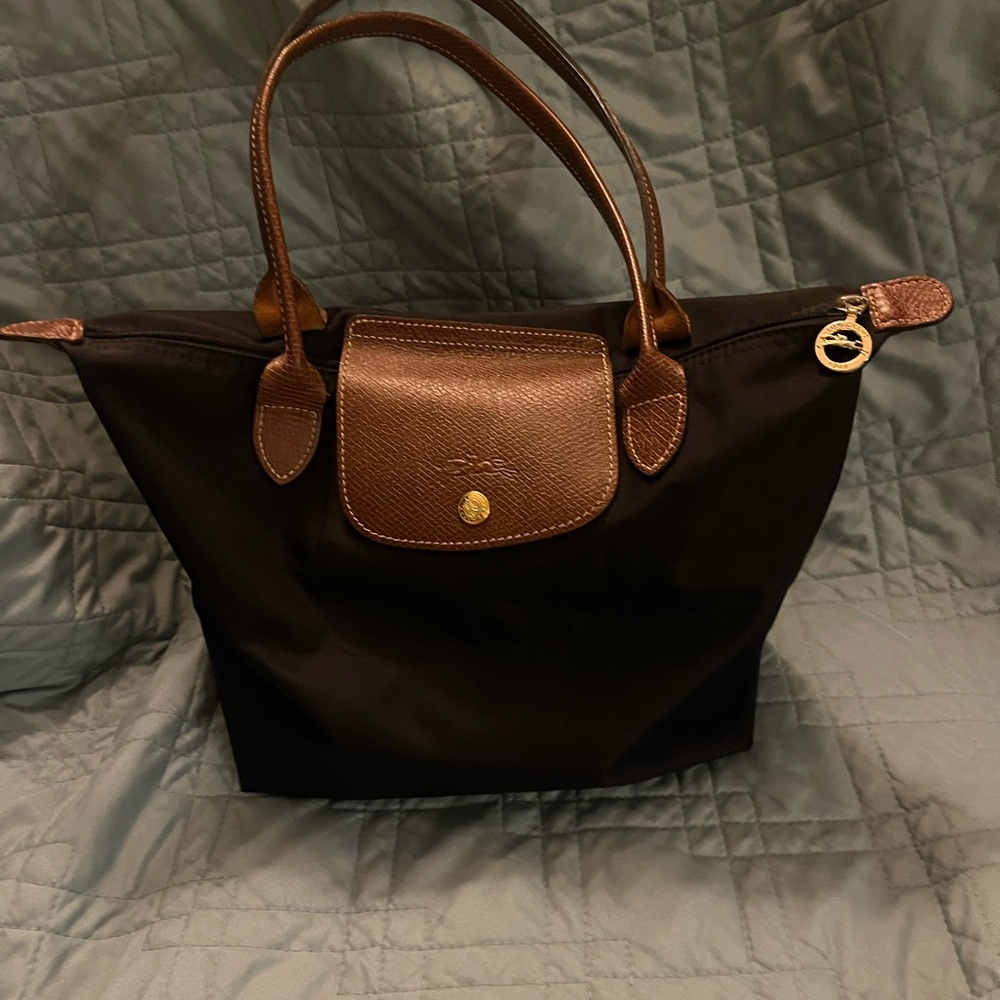 Longchamp Black and Brown medium tote Bag